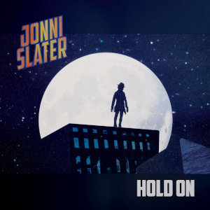 Hold On cover, a figure atop a building silhouetted against the moon